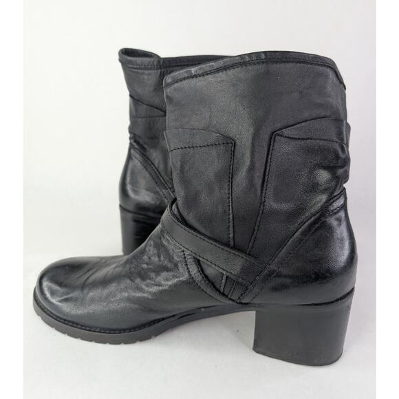 Croatian Black Ankle Combat Boots Moto Buckle Zipper Punk Goth 10M - Picture 3 of 11